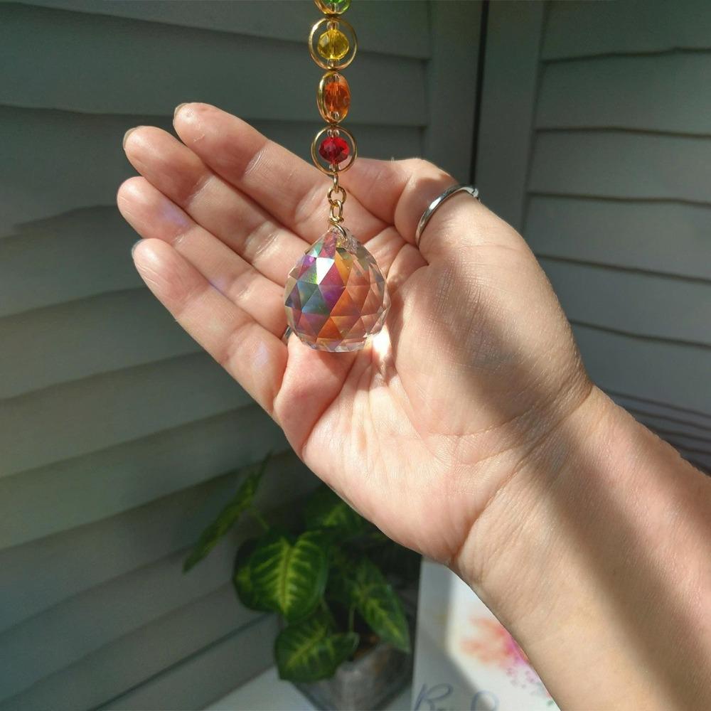 Colorful Rainbow Maker Prism Reflective Catchers Hanging Pendant  for Thanksgiving Home Decoration