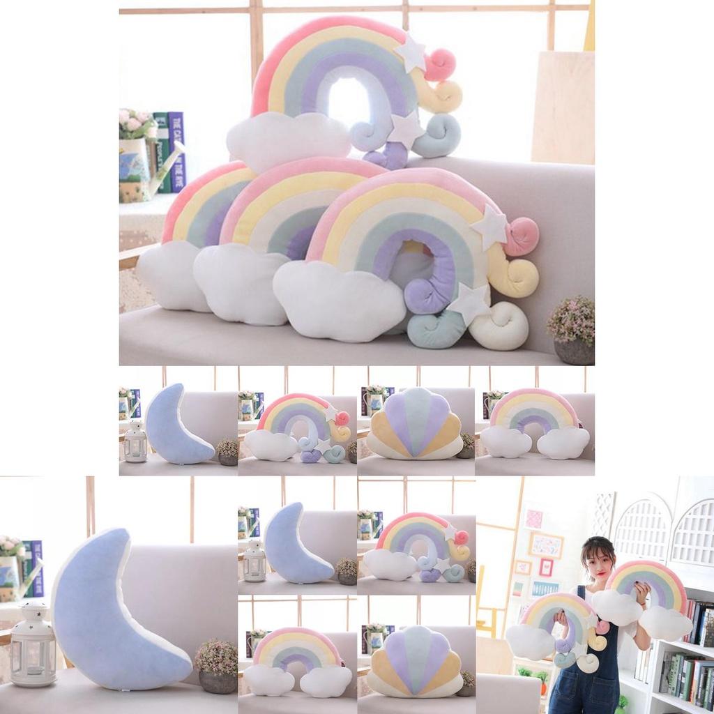 Buntes Regenbogen-Plüsch-Sofakissen für gemütliche Heimdekoration und Spielspaß