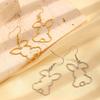Hollow Outline Rabbit Dangle Hoop Earrings Cute Animal Shape Drop Ear Jewelry for Women Daily Holiday Decor