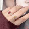 Bague Trésor Colorée en Argent Sterling S925 Doré 18K Sucre Naturel Anneau d'Index Haut de Gamme Lumineux Ne Se Décolore Pas Bijoux