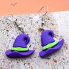 Fashion Pumpkin cat Hat Dangle Earrings Jewelry Halloween Cartoon Resin Earring