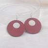Hollow Big Round Circle Wood Pendant Earrings Eye Catching Women Exaggerated Minimalist Simple Geometric Jewelry Brincos Present GiftExaggerated