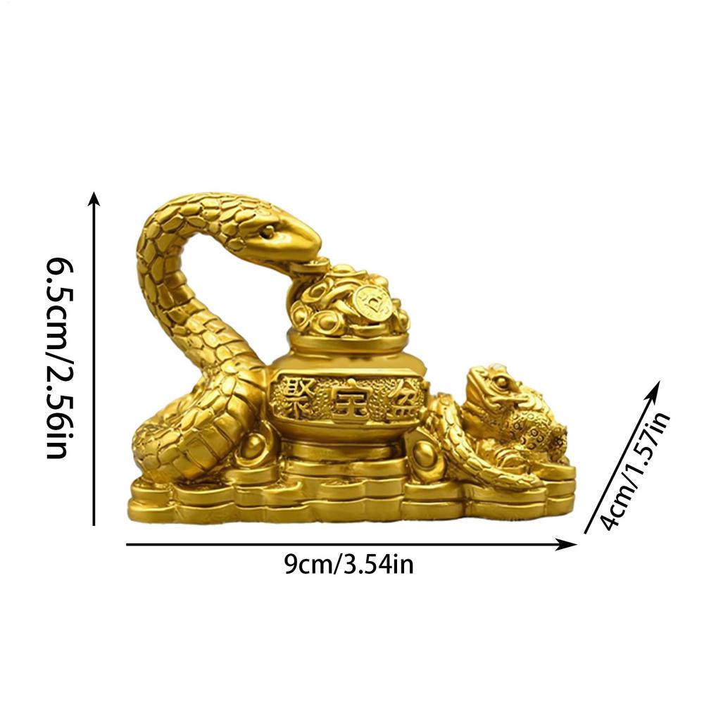 2025 Chinese Year of the Snake Statue Gold Resin Sculpture for Home Offices to Attract Wealth and Prosperity Good Luck Auspiciou
