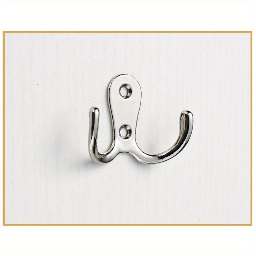 3sets Double Heads Hook Wall/Door Mounted Hanger W/screws Coat/Key/Bag/Towel/Hat/Mask Holder 53mm