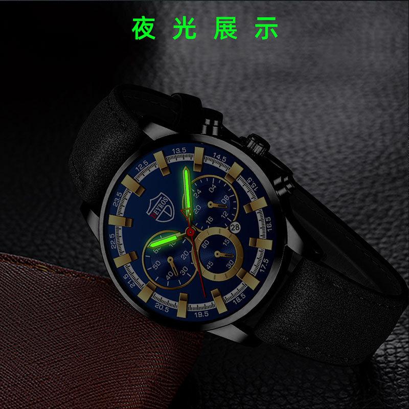 Trendy Belt Watch Men'S Automatic Calendar Luminous Quartz Watch