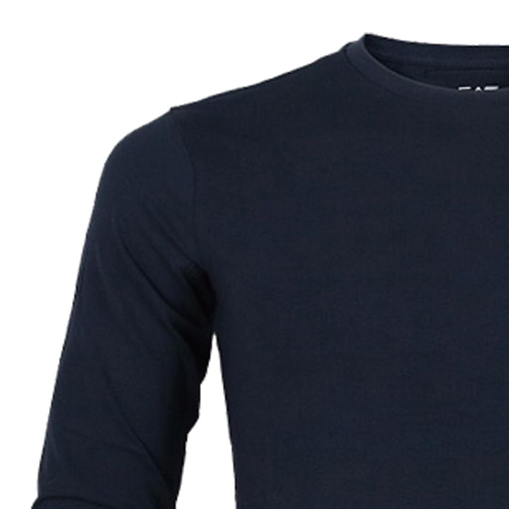 Emporio Armani EA7 Solid Color Crew Neck Long Sleeve T-Shirt Men Tops Blue 8NPT55PJM5Z1578