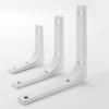 Homeme L-Shaped Shelf Brackets, Stainless Steel, 25-75kg Weight Capacity, 2-Piece Set, Wall-Mounted Shelf Support Brackets with Screws, White, 40cm