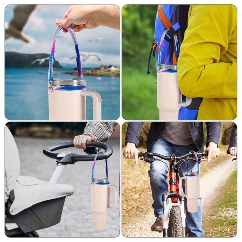 Efficient Sports Cup Leashes Portable Carrying Handle Silicone Drink Holders For Fitness Camping And Daily Activity
