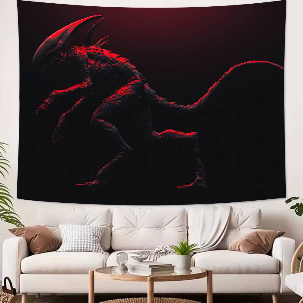 Science Fiction Horror Movie Alien Tapestry Decoration Bedroom Dormitory Background Cloth Holiday Home Living Room Club Tapestry