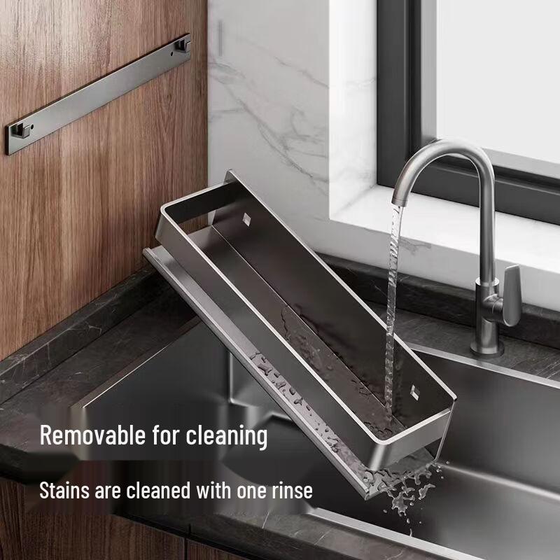 No-Drill Wall-Mounted Carbon Steel Kitchen Storage & Spice Rack