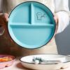 Children's Disc Divided Meal Ceramic Plate Student  Fat Reducing  Three Compartment  Household Dessert