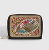 Bohemian Style PU Zipper Card Holder & Coin Purse with Butterfly and Flower Design