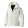 Men's Plus Size Winter Hooded Puffer Jacket - Cotton, Loose, Solid Color, Warm Outerwear