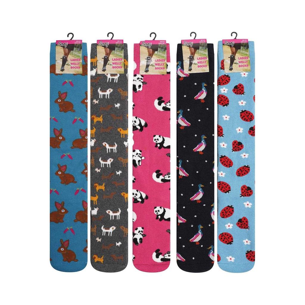 Soxy Womens/Ladies Assorted Designs Socks (Pack of 5)