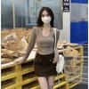 Womens Long Sleeve T-Shirt 2-Pack Slim Fit Casual Basic Tops Ins Style