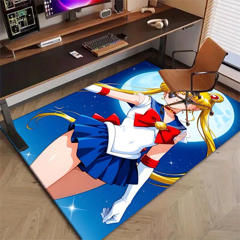 Sailor Moon Printed Area Rug Carpet for Bedroom Living Room Home Decor Rugs Mat Non Slip Mat Rug for Bedside
