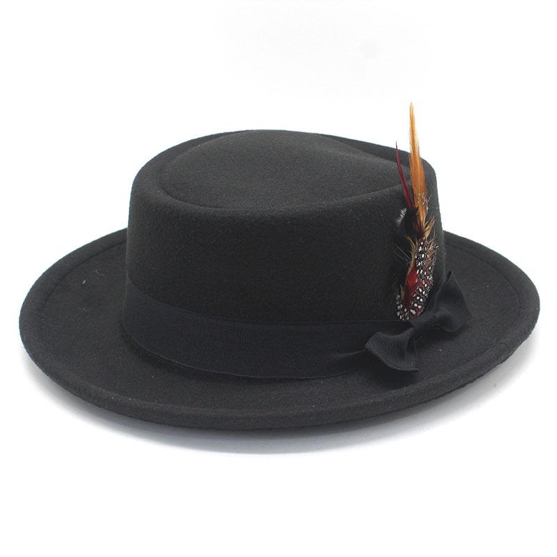 Retro Bump Top Jazz Hat Gentleman's Hat, Imitation Woolen British Hat Top Hat Stage Hat