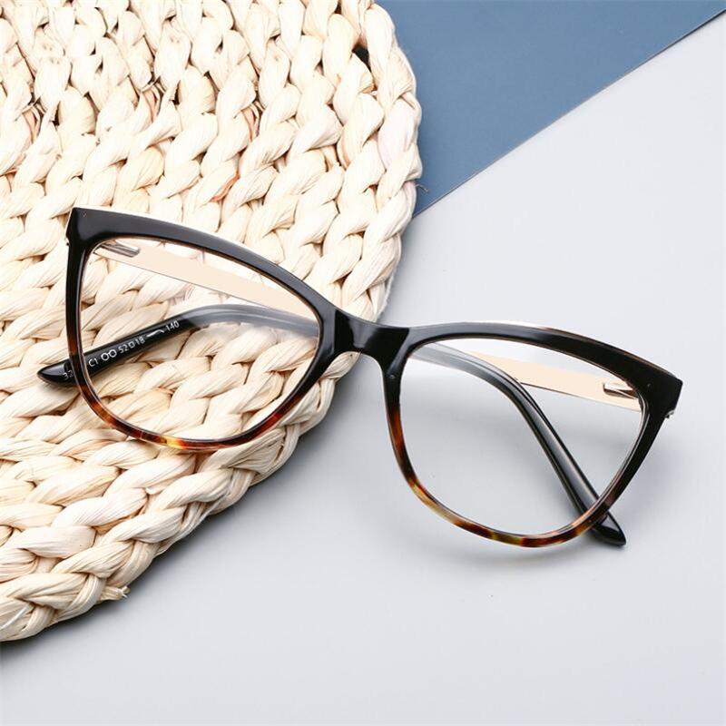 Fashion Cat Eye Anti Blue Light Glasses Women Spring Leg Prescription Eyeglasses Female 0 To -6 0 Diopter