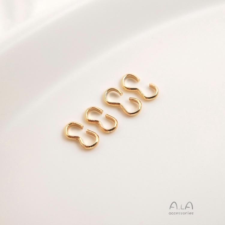 14K Copper-Plated Gold Color Retention Open Figure 8 Buckle for DIY Jewelry: Earrings, Bracelets, Necklaces Connecting Accessories