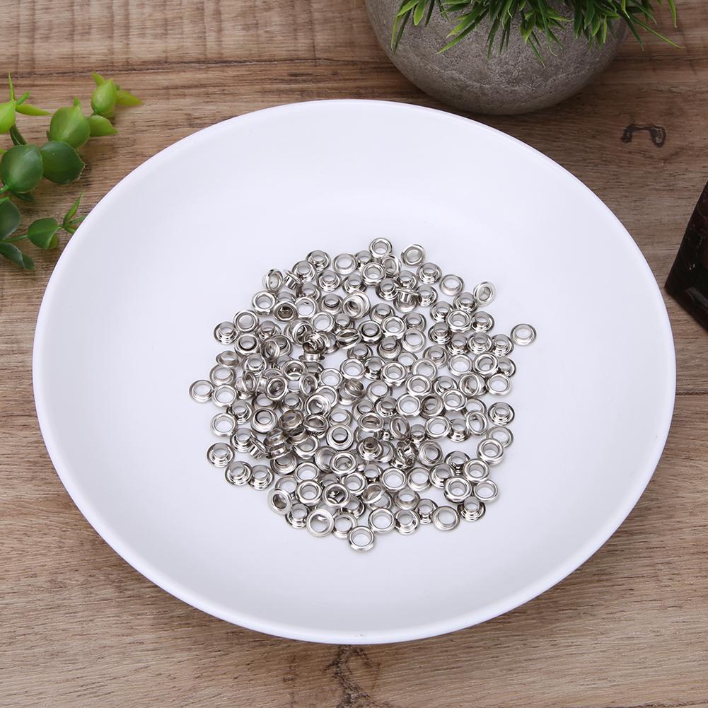 100ks 5mm mosaz oboustranná očka Nýty průchodka na opasek na boty taška na boty kožená řemesla