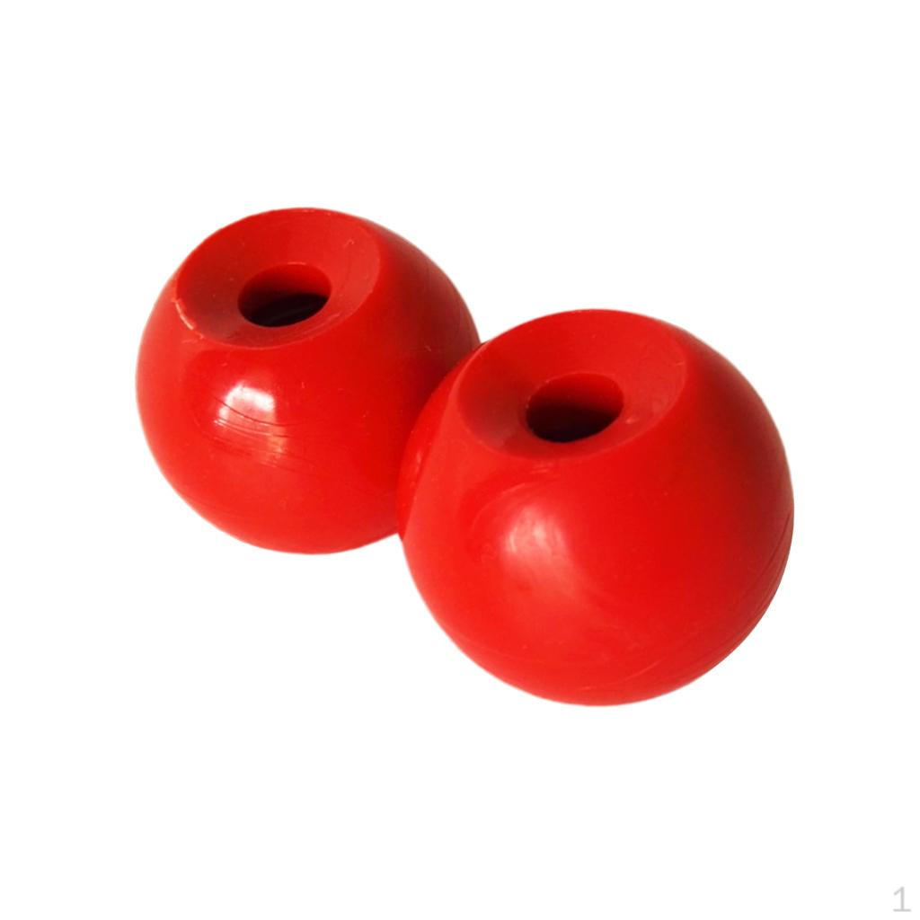 2 Pieces 29.5mm Plastic Small Red Balls for Marine Boat Kayak Canoe Dinghy Rudder Control Tool Kit