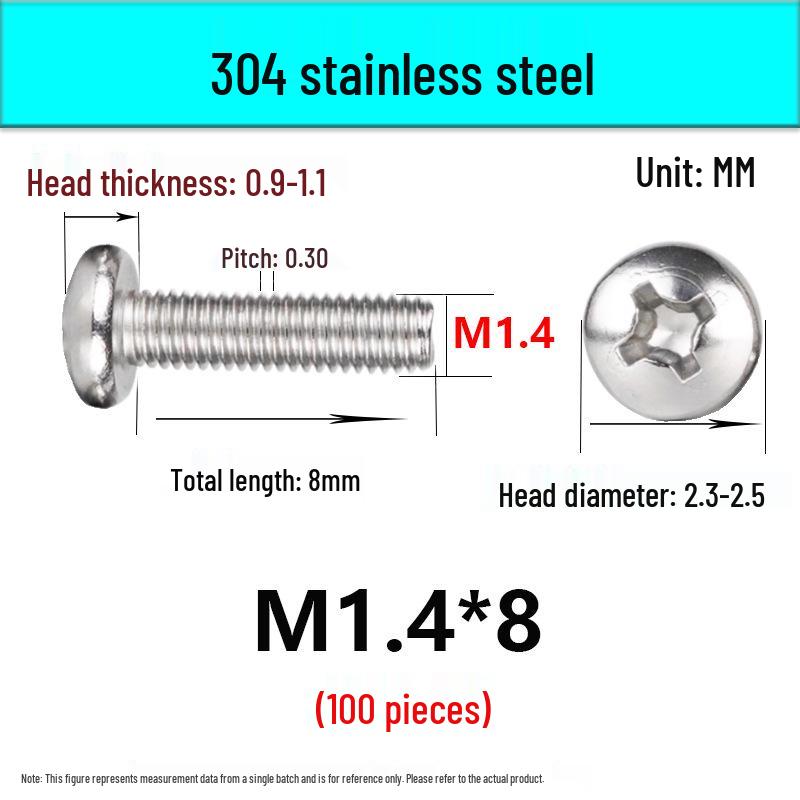 In-Stock 304 Stainless Steel Phillips Pan Head Machine Screw GB818