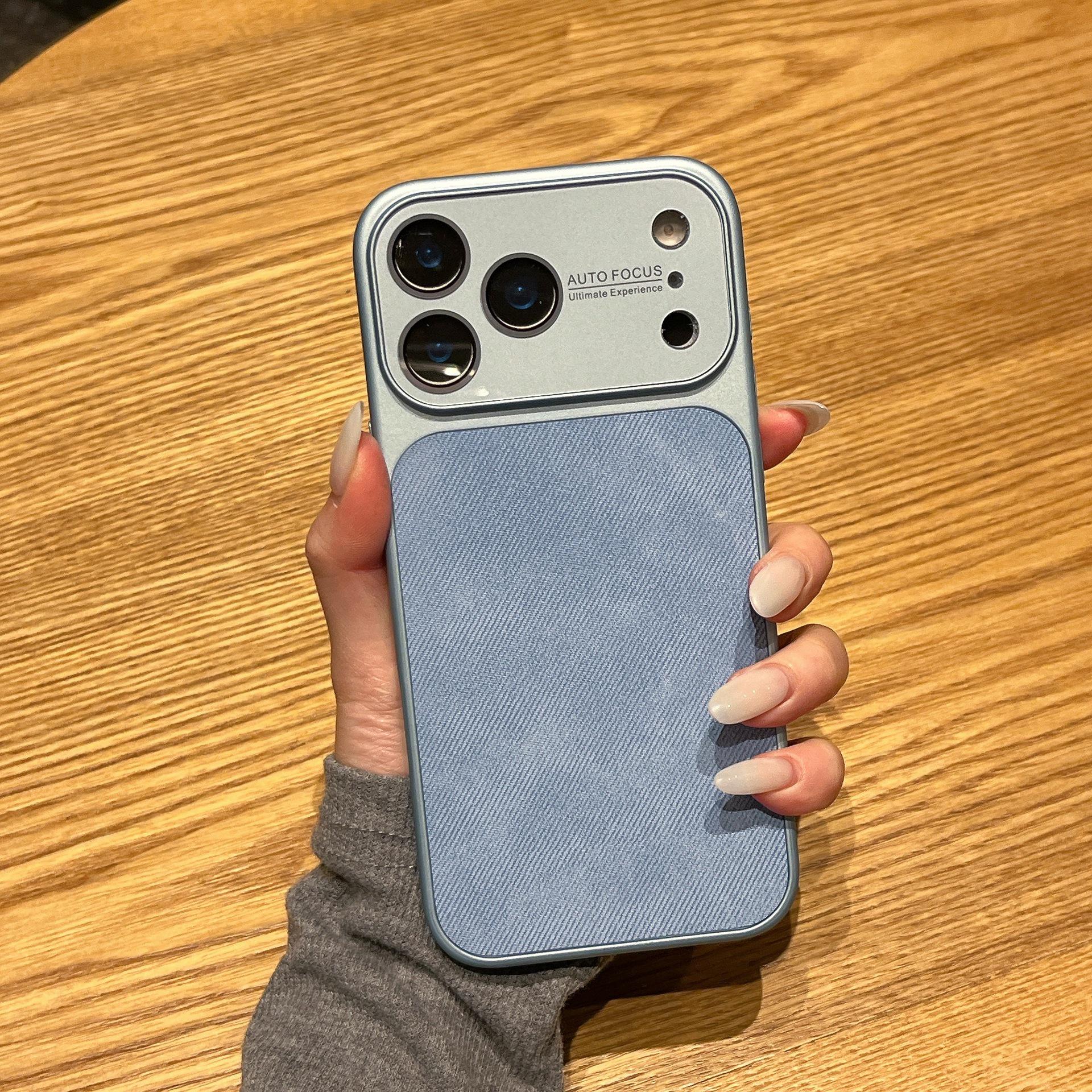 

Premium Denim Shell Case for iPhone 16 Pro Max/Apple 17/15/14 iPhone 13 Pro синий