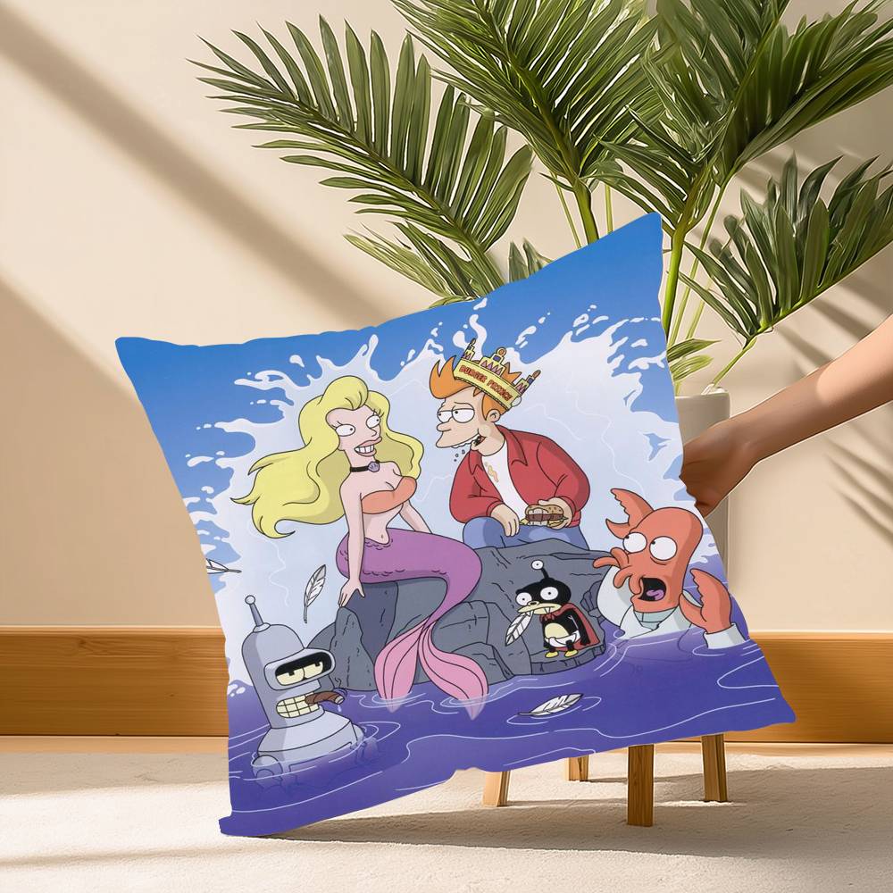 

Kawai F-Futurama B-BenderS Anime Pillow Case Soft Plush Fabric Double Sided Print Decorative Home Living Room Gift Cushion Cover 30cm x 30cm