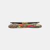 [Pre-Owned] Padlock Metal Lock Buckle Bag Floral Bird Print Vintage Logo Canvas Leather Chain Wallet Handheld Shoulder Bag Clutch - Very Good #1106KB5