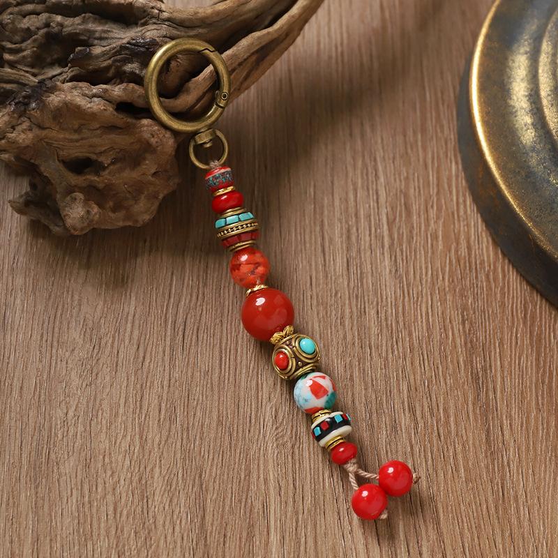 

Оригинальный тибетский стиль непальский брелок для сумки ручной работы нишевый ретро тибетский брелок для ключей от машины