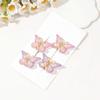 4Pcs Gradient Leopard Butterfly Hair Clips Set Cute Princess Duckbill Side Clips for Girls Fairy Hair Headwear Accessories