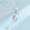 New Fashion Personality Angel Wings 925 Sterling Silver Temperament Crystal Exquisite Opening Rings   R391