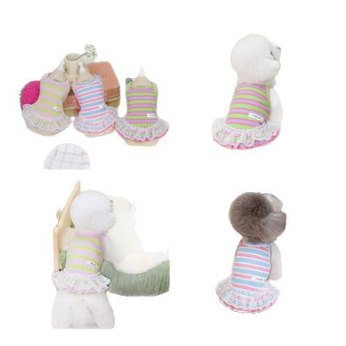 Small Dog Pet Clothes Dog Cat Spring and Summer Flower Skirt Bigbear Pomeranian Corgi 11 Lace Edge Suspender Skirt