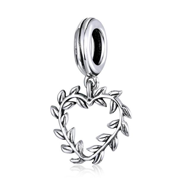925 Sterling Silver Princess Crown Charms Heart Love Lock Feather Clear CZ Pendant Beads Fit Silver 925 Bracelet Jewelry Making