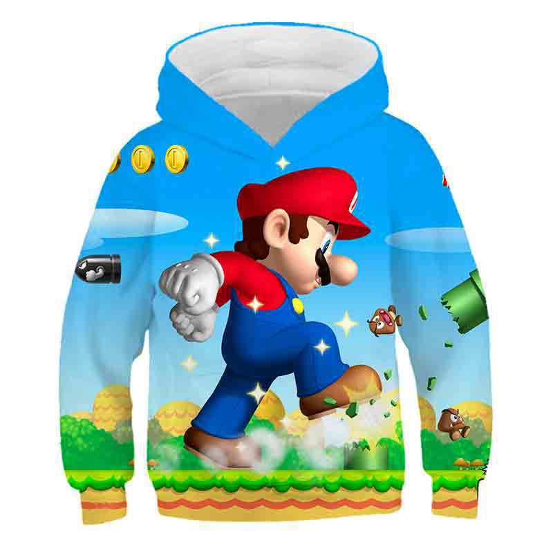Super Mario Brothers Mario Children's Versatile Sweater Cosplay Spring and Autumn Anime Hoodie Jacket Men