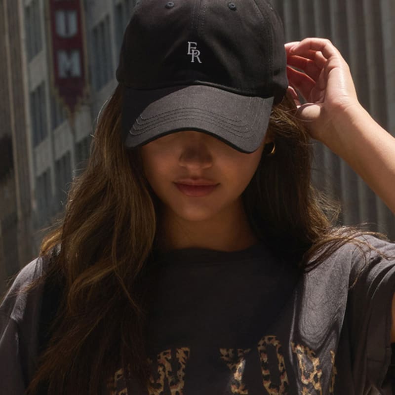 ERER Embroidered S-ER Logo Artwork Baseball Cap Black
