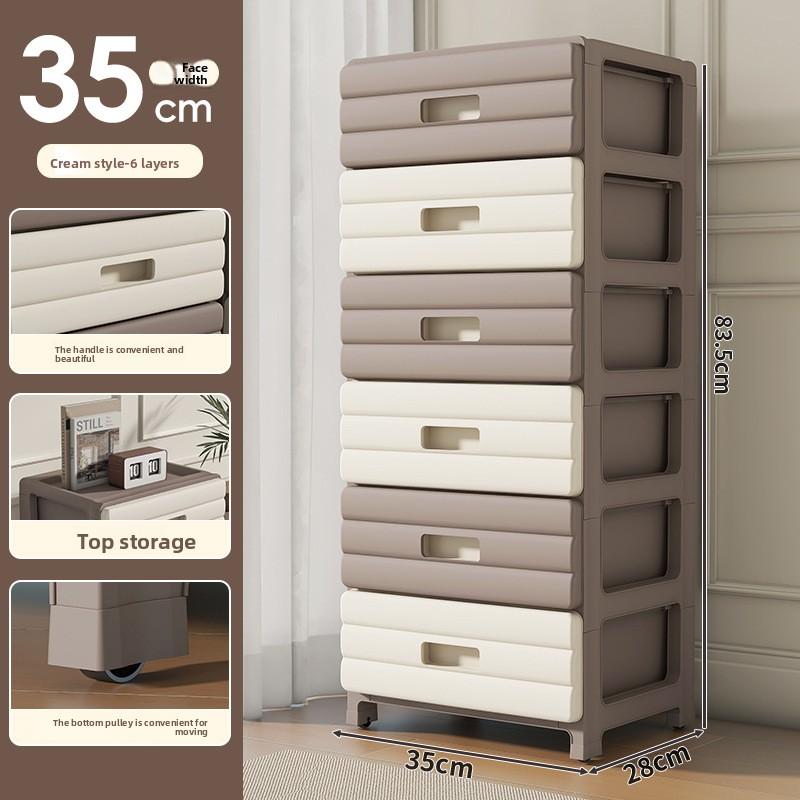 3/4/5-lagiger Schubladen-Schlitz-Aufbewahrungsschrank für Zuhause Wohnzimmer Aufbewahrungsschrank Spielzeug-Aufbewahrungsschrank Schmaler Schrank Einfacher Nachttisch