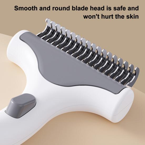 Pet Detangling Comb for Cats Dogs Double-Sided Knot-Opening And Hair Removal Grooming Tool with Self-Cleaning Button Non-Slip Handle Tangle-free Pet
