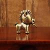 Brass Horse Statue Ornament Chinese Zodiac Horse Figurine Cute Horse Bit Coin Feng Shui Mini Home Desktop Decoration Crafts