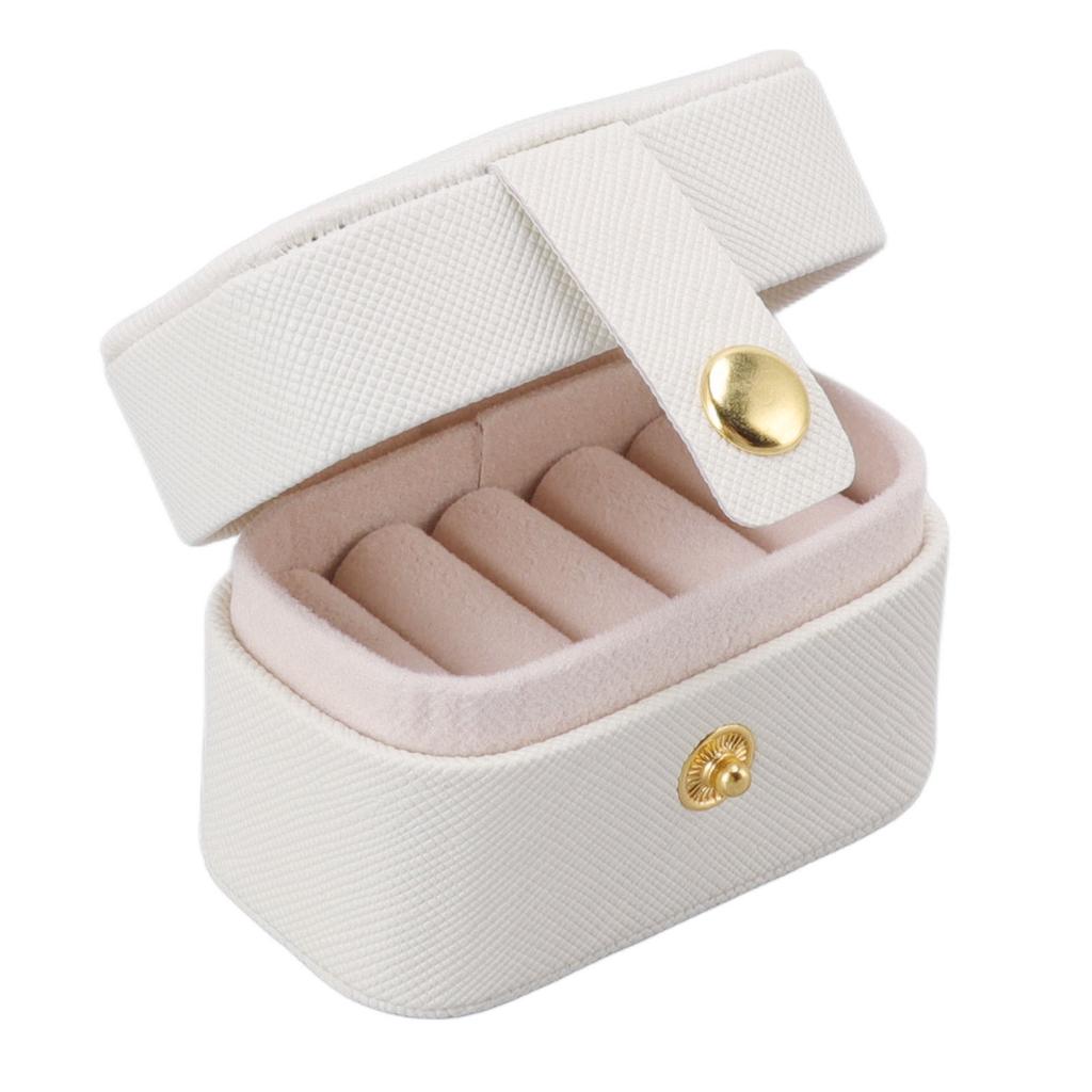 Mini Ring Storage Box PU Leather Small Jewelry Box Organizer Small Travel Earring Case Blue