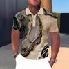 Camiseta Polo Masculina Impressão Colorida 3D Moda Masculina Verão Street Designer Manga Curta Camisa Polo