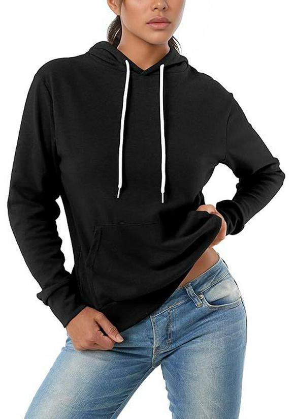 2025 Essential Women's Lightweight Long Sleeve Pullover Hoodie