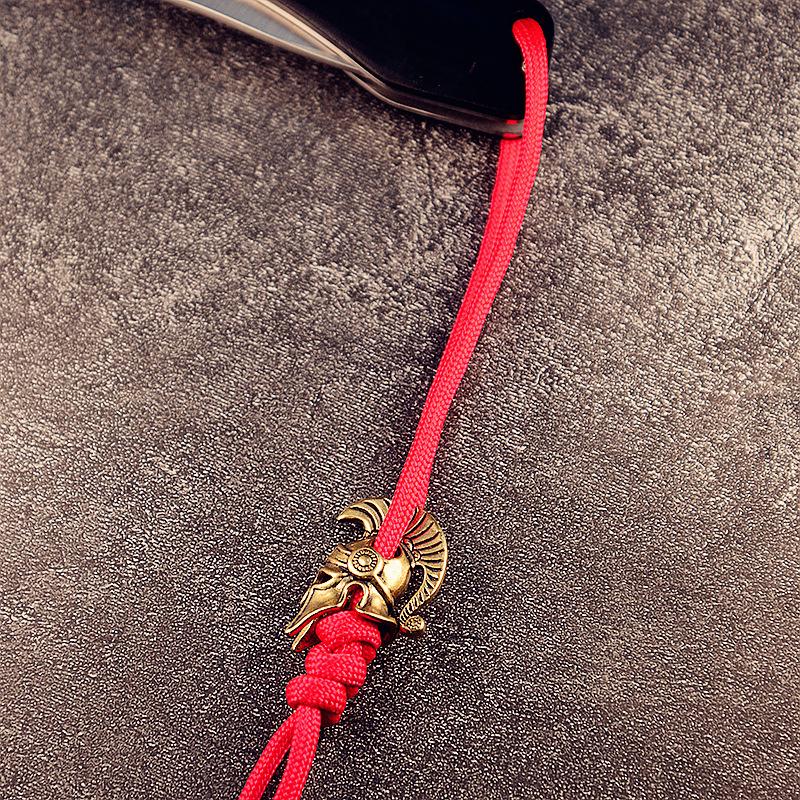 Retro Brass Outdoor DIY Paracord Knife Charm EDC Pendant Outdoor Backpack Accessory Torch Keyring Fob Keyring Attachment