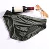 Ice Silk Underwear Low Waist Thongs Men Sexy Briefs Sexy Style Solid Color