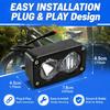Faro per E-bike Per TST R002, Luce Anteriore Plug And Play Stile Baja Per Biciclette Rad Power RadRover RadRunner Connettore Julet a 2 Pin 12V-60V Impermeabile