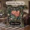 Floral Elegance Card 2 Theme Throw Blanket Custom Name Text Personalized Blanket Soft Cozy Blanket for Home Sofa Bed