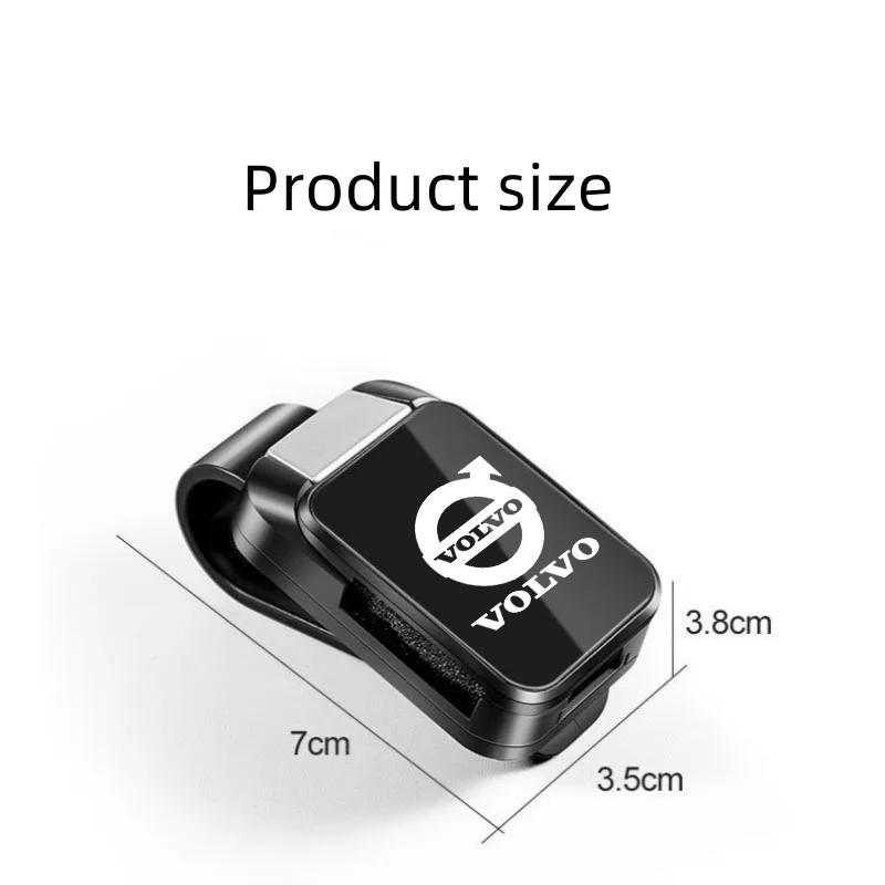 Držák na brýle do auta, klip na sluneční brýle na sluneční clonu pro Volvo XC60 S90 XC90 S60 XC40 V60 V90 S40 Volvo EX30 C40 Příslušenství