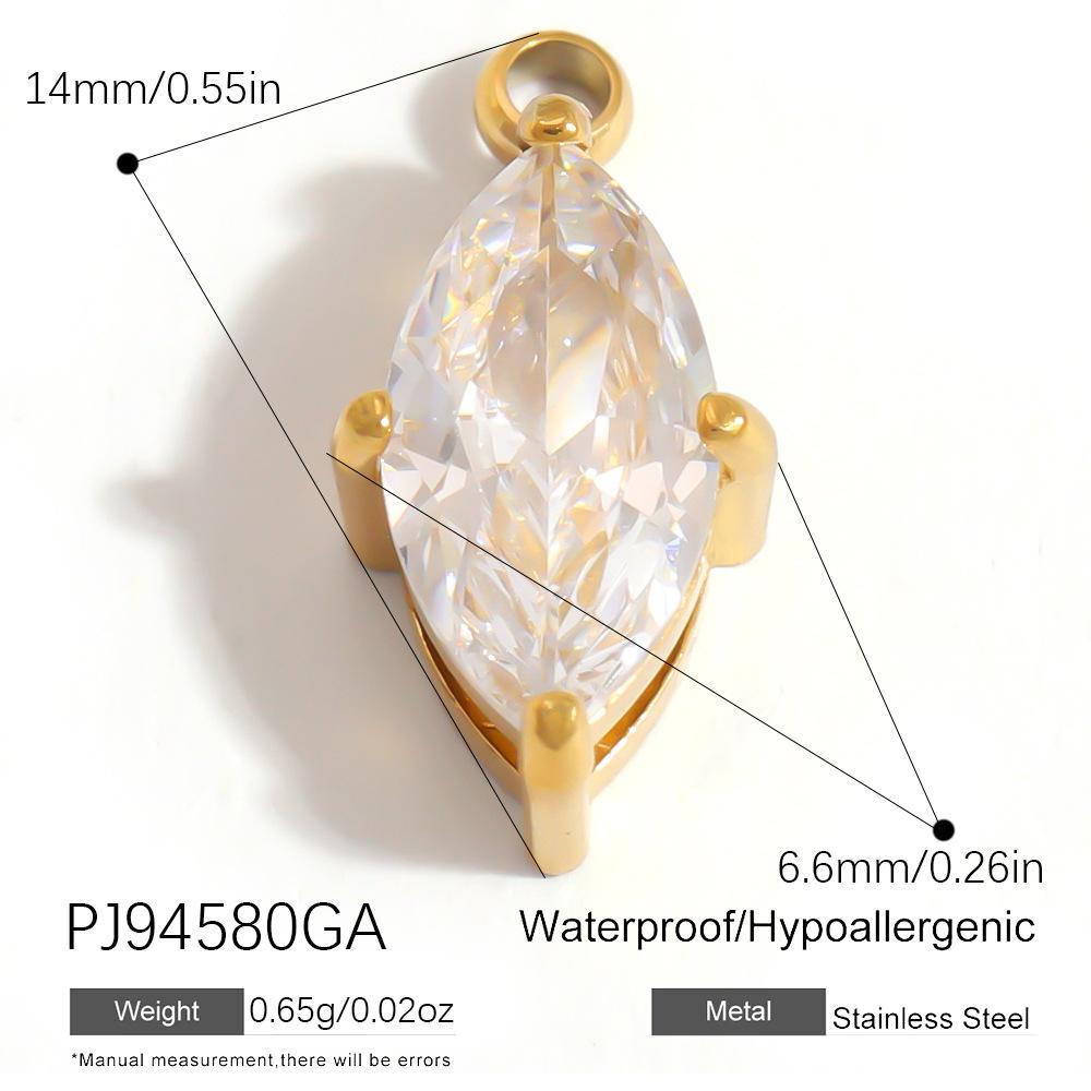 Waterproof Hypoallergenic DIY Jewelry 18K PVD Gold Plated Stainless Steel CZ Star Moon Heart Bow  Charms Pendants Bulk