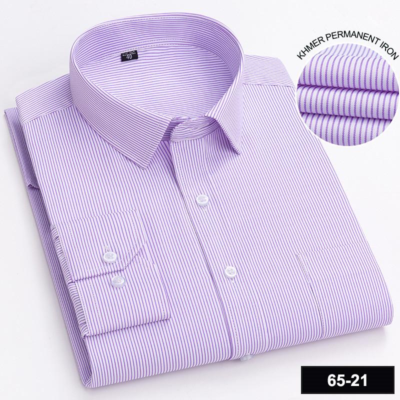 Men's Long Sleeve Shirt High-quality Fashion Casual Print Plaid Stripe Single Pocket Fit Business Formal Office Four Season Top