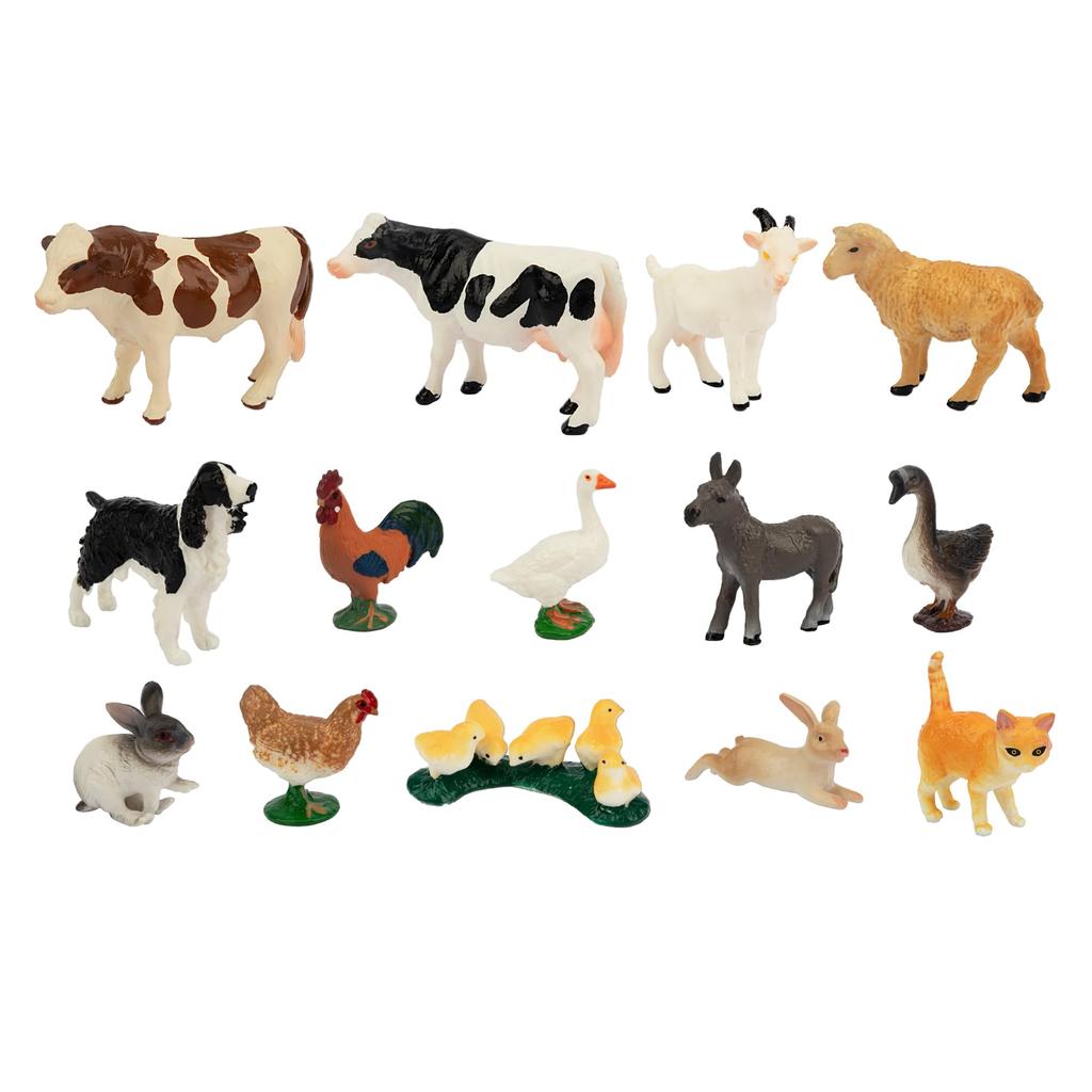 TOYMANY 14PCS Mini Farm Animal Figure Mini Animal Realistic Animal Farm PVC Plastic Birthday Ages 6 and Up Set, Figures, Models, Animals, Toys, Gifts,
